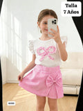 CONJUNTO ROSA Y BLANCO DE NIÑA