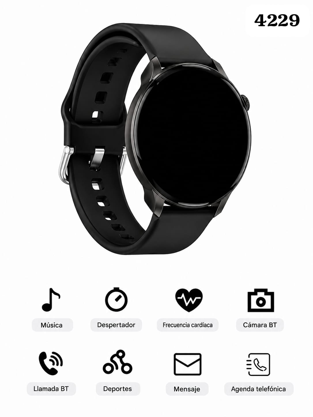 RELOJ REDONDO Y NEGRO