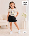 CONJUNTO DE SHORT NEGRO DE NIÑA