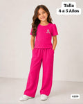 CONJUNTO ROSA FUCSIA DE PANTALONETA DE NIÑA