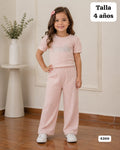 CONJUNTO ROSA VIEJA DE PANTALONETA DE NIÑA