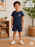 CONJUNTO AZUL DE CAMISETA Y SHORT DE NIÑO