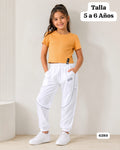 CONJUNTO DE PANTALON SPORT BLANCO DE NIÑA