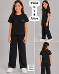 CONJUNTO NEGRO DE PANTALONETA DE NIÑA
