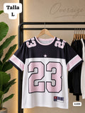 CAMISA OVERSIZE NEGRO, ROSA Y BLANCO
