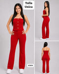 CONJUNTO ROJO DE TOP Y PANTALONETA TALLA UNICA