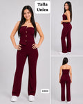 CONJUNTO OCRE DE TOP Y PANTALONETA TALLA UNICA
