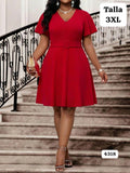 VESTIDO ROJO CORTO DE MUJER