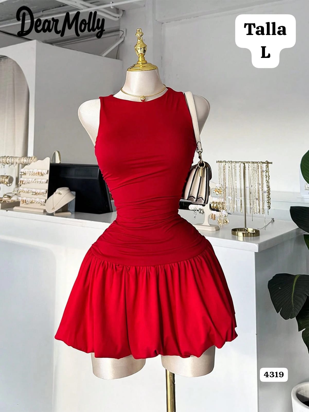 VESTIDO ROJO SIN MANGA DEAR MOLLY DE MUJER
