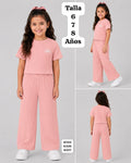 CONJUNTO ROSA VIEJA DE CAMISA Y PANTALONETA DE ALO DE NIÑA
