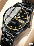 RELOJ NEGRO Y DORADO