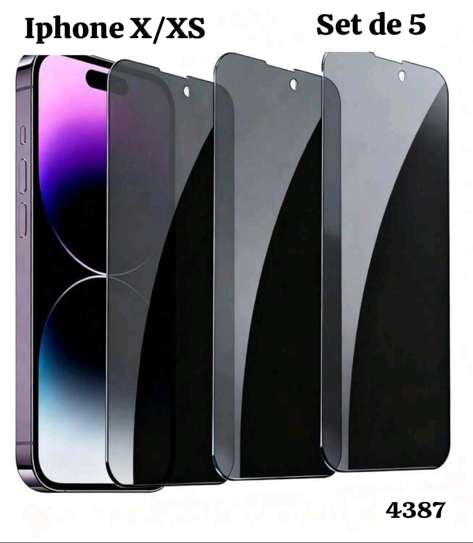 SET DE 5 VIDRIOS TEMPLADO PARA IPHONE X/XS