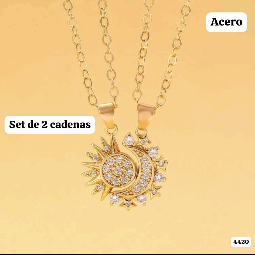 SET DE CADENAS DEL SOL Y LA LUNA PARA PAREJAS