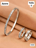 SET DE 3 ACCESORIOS PLATEADOS
