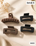 SET DE 4 GANCHOS DE PELO