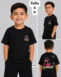 CAMISA NEGRA CON DIBUJO DA PANTERA ROSA DE NIÑO