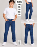 PANTALON JEAN AZUL OSCURO JUVENIL