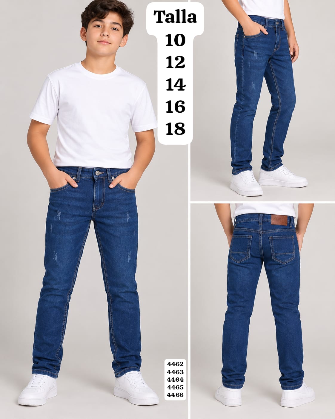 PANTALON JEAN AZUL OSCURO JUVENIL