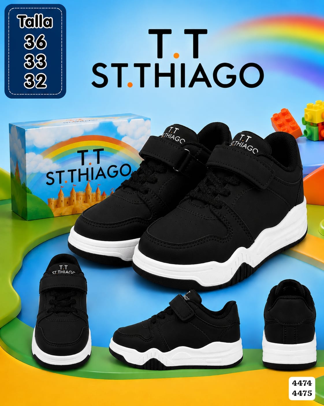 TENIS NEGROS ST.THIAGO TALLAS JUVENILES