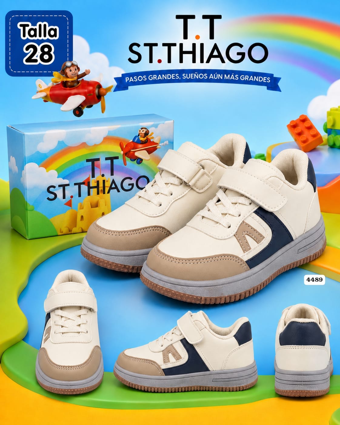 TENIS BLANCO Y AZUL ST.THIAGO DE NIÑO