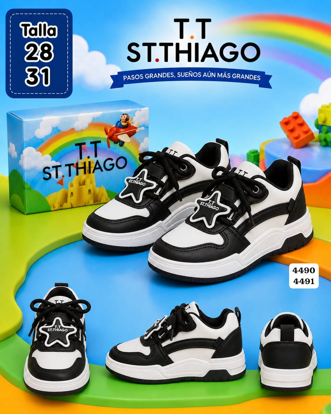 TENIS NEGROS CON ESTRELLA ST.THIAGO DE NIÑO