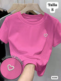 CAMISA ROSA CON CORAZON DE PERLAS