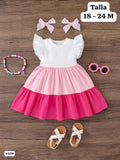VESTIDO TONOS ROSAS DE NIÑA