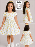 VESTIDO CON LIMONES DE NIÑA