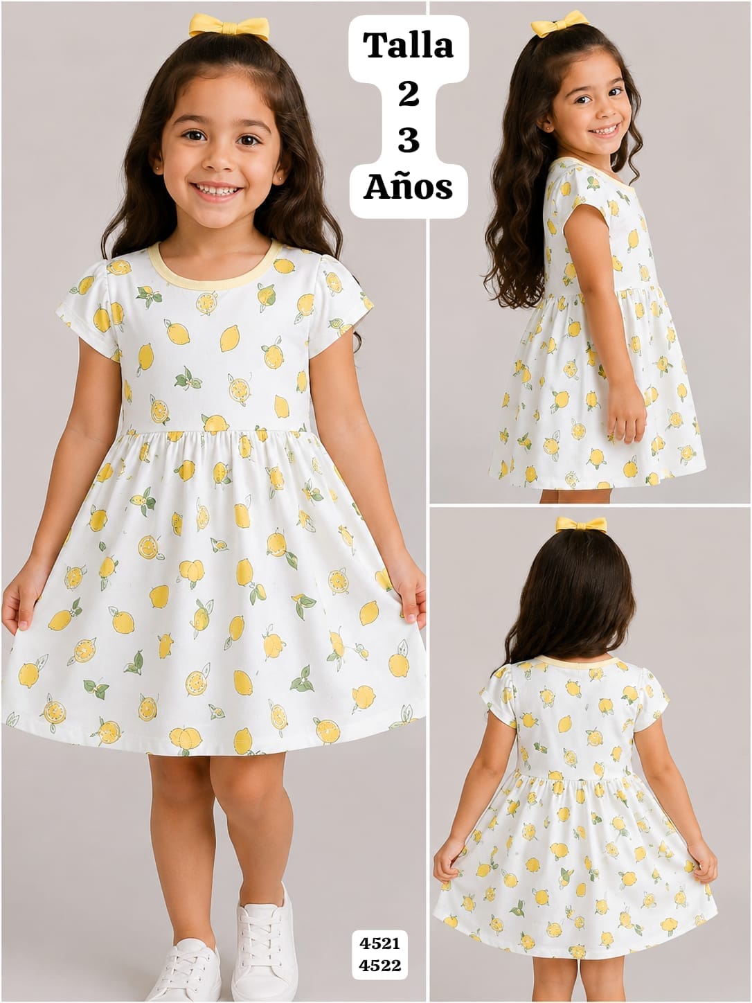 VESTIDO CON LIMONES DE NIÑA