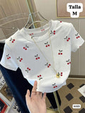 CAMISA BLANCA CON CEREZAS