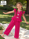CONJUNTO ROSA FUCSIA DE PANTALONETA DE NIÑA