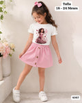 CONJUNTO DE CAMISA BLANCA Y FALDA DE NIÑA