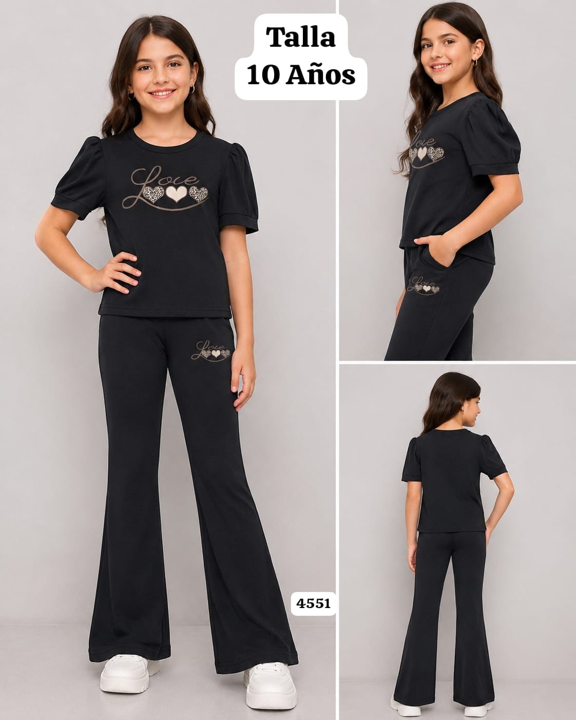 CONJUNTO NEGRO DE CAMISA Y PANTALONETA