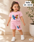 CONJUNTO ROSA CON MARIPOSA DE NIÑA
