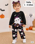 CONJUNTO NEGRO ESTILO HALLOWEEN