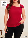 BLUSA ROJA CON FLOR DE MUJER