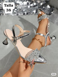 TACONES PLATEADOS DE MUJER