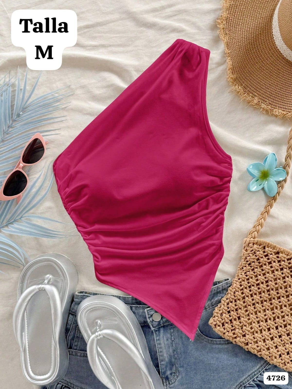 BLUSA ROSA DE UNA MANGA DE MUJER