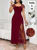 VESTIDO ROJO OCRE DE MUJER