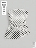 TOP BLANCO CON LUNARES DE MUJER
