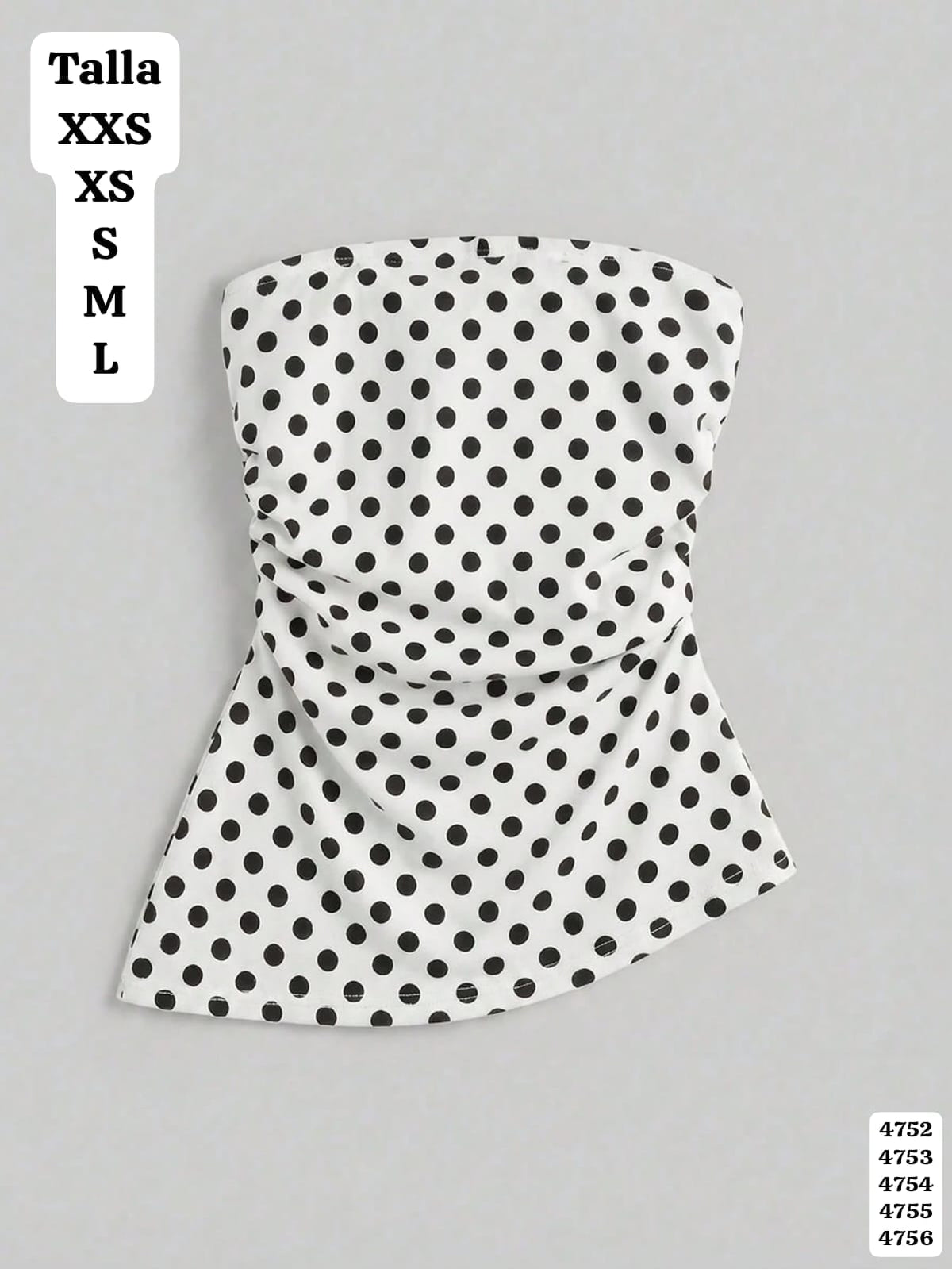 TOP BLANCO CON LUNARES DE MUJER