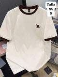 CAMISETA BEIGE CON CAFE CON GATITO