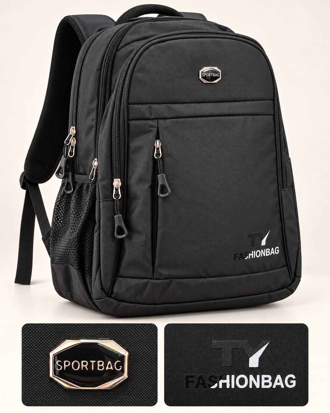 MOCHILA NEGRA SPORTBAG DE HOMBRE