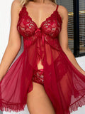 LENCERIA ROJA CON BLONDA DE MUJER