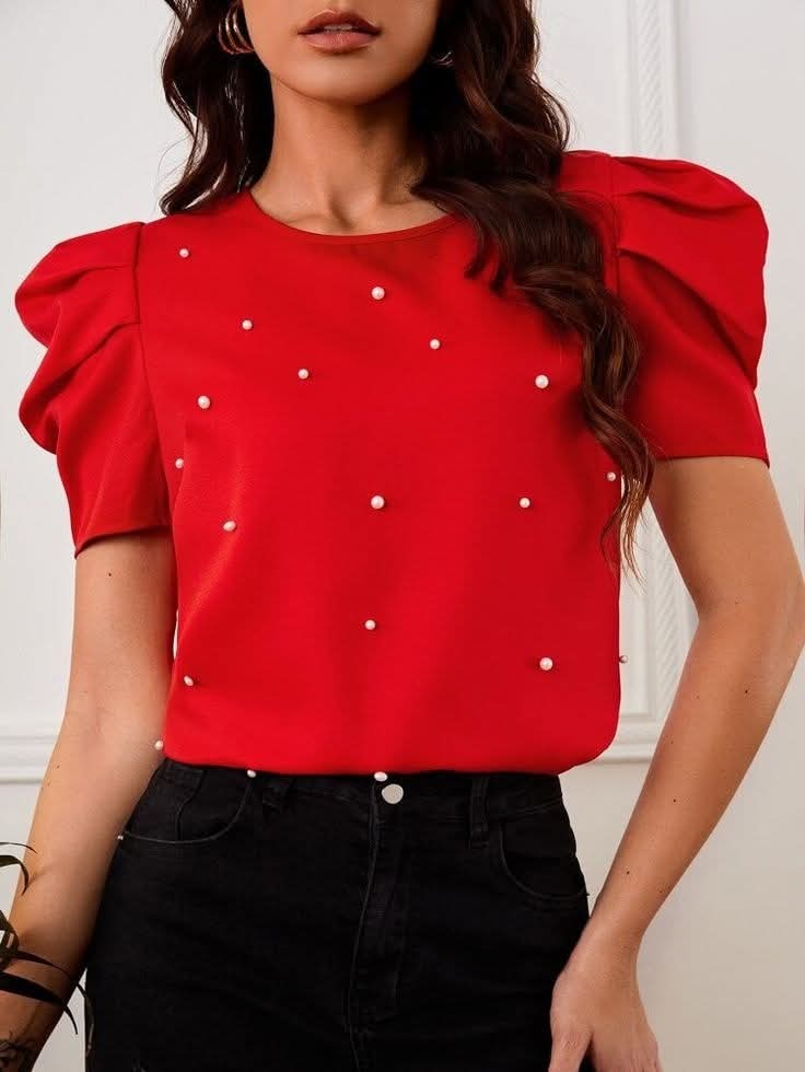 CAMISA CON MANGAS Y PERLITAS