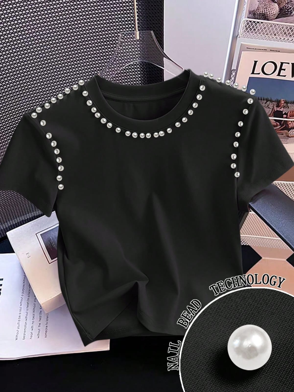 CAMISA DE DAMAS CON PERLAS