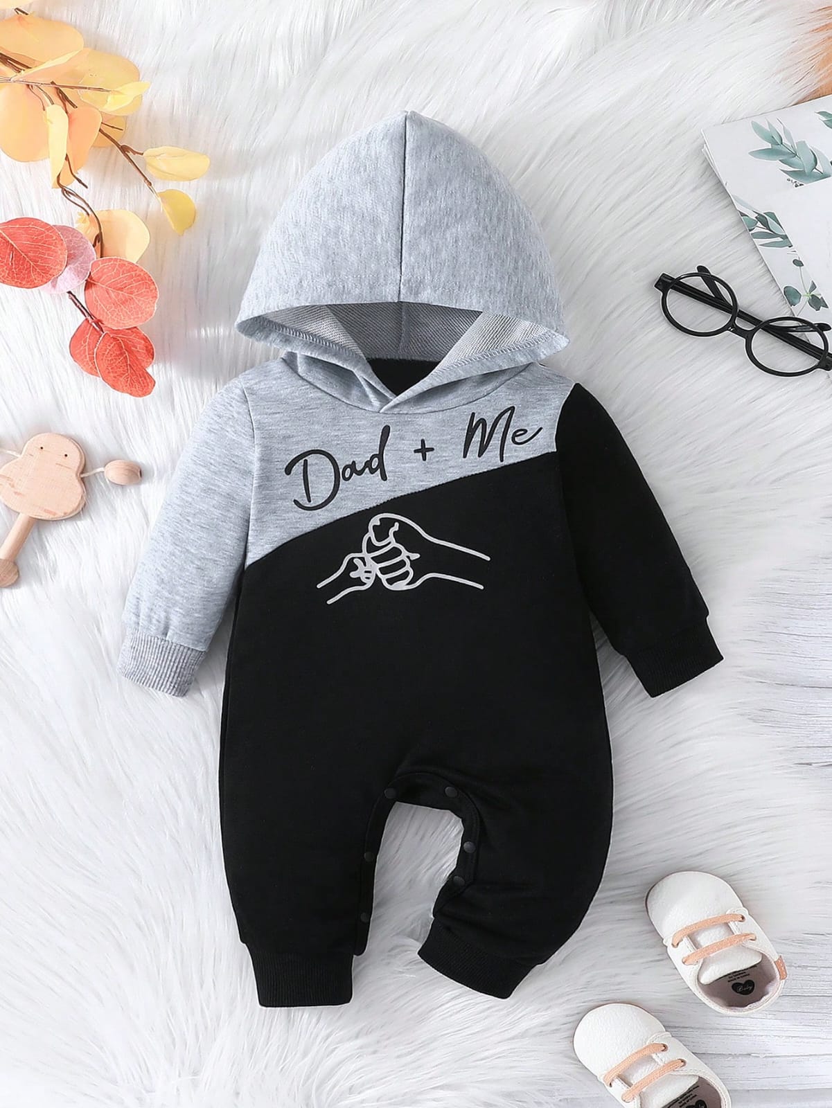 MONO CON CAPUCHA DAD AND ME TALLA 3 A 6 MESES 00001392