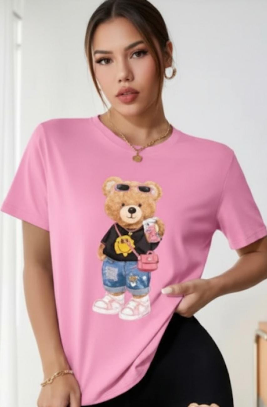 CAMISA DE MUJER CON DISEÑO DE OSO