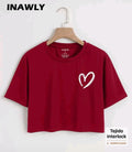 CAMISA CORTA DE MUJER CON DISEÑO DE CORAZON