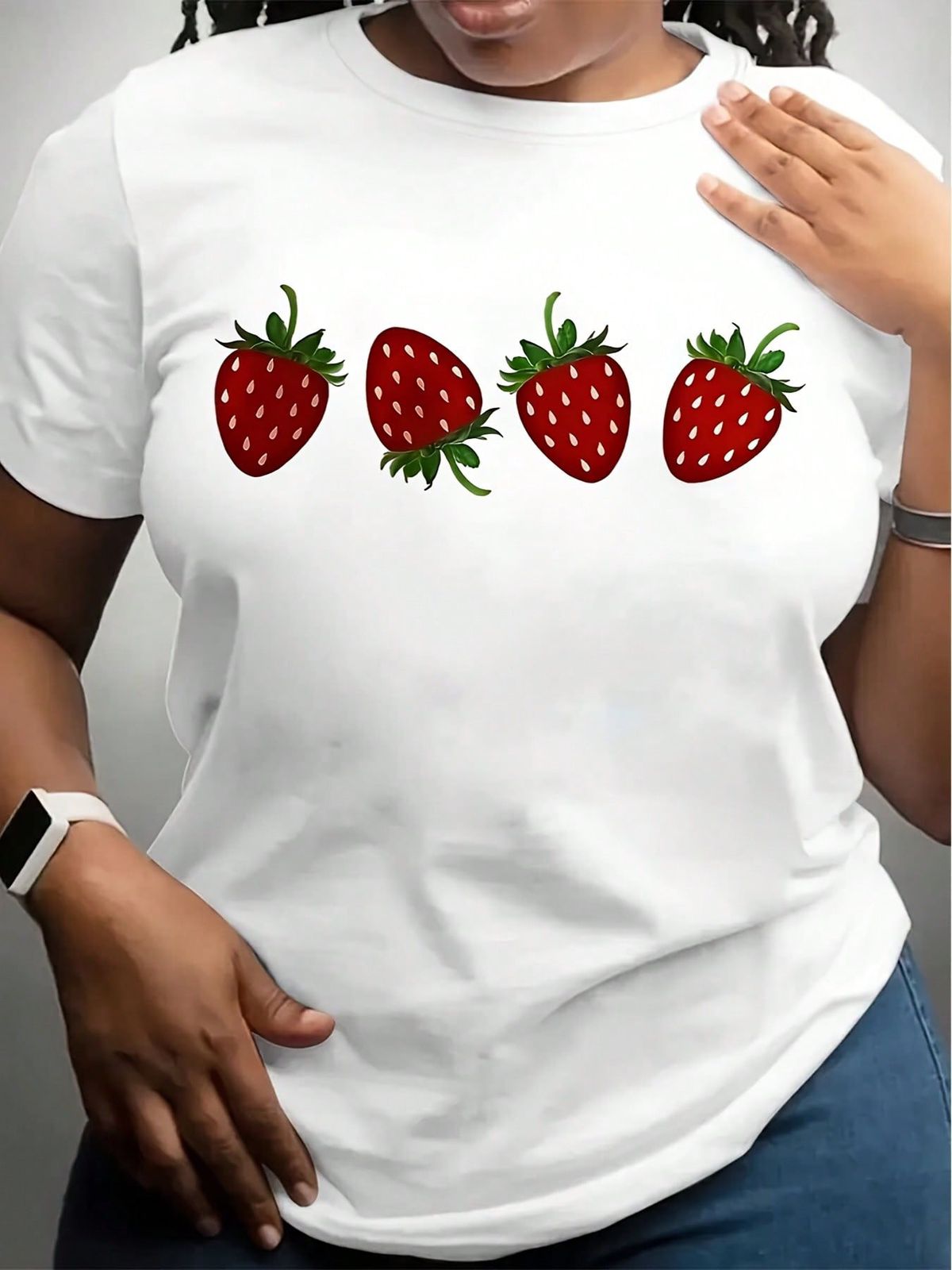CAMISA CON DIBUJOS DE FRESA DE MUJER